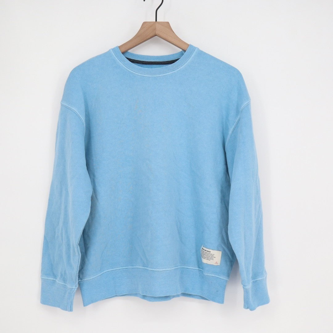 American Giant Vintage Washed Relaxed French Terry Crew Sweatshirt Mens S Blue
