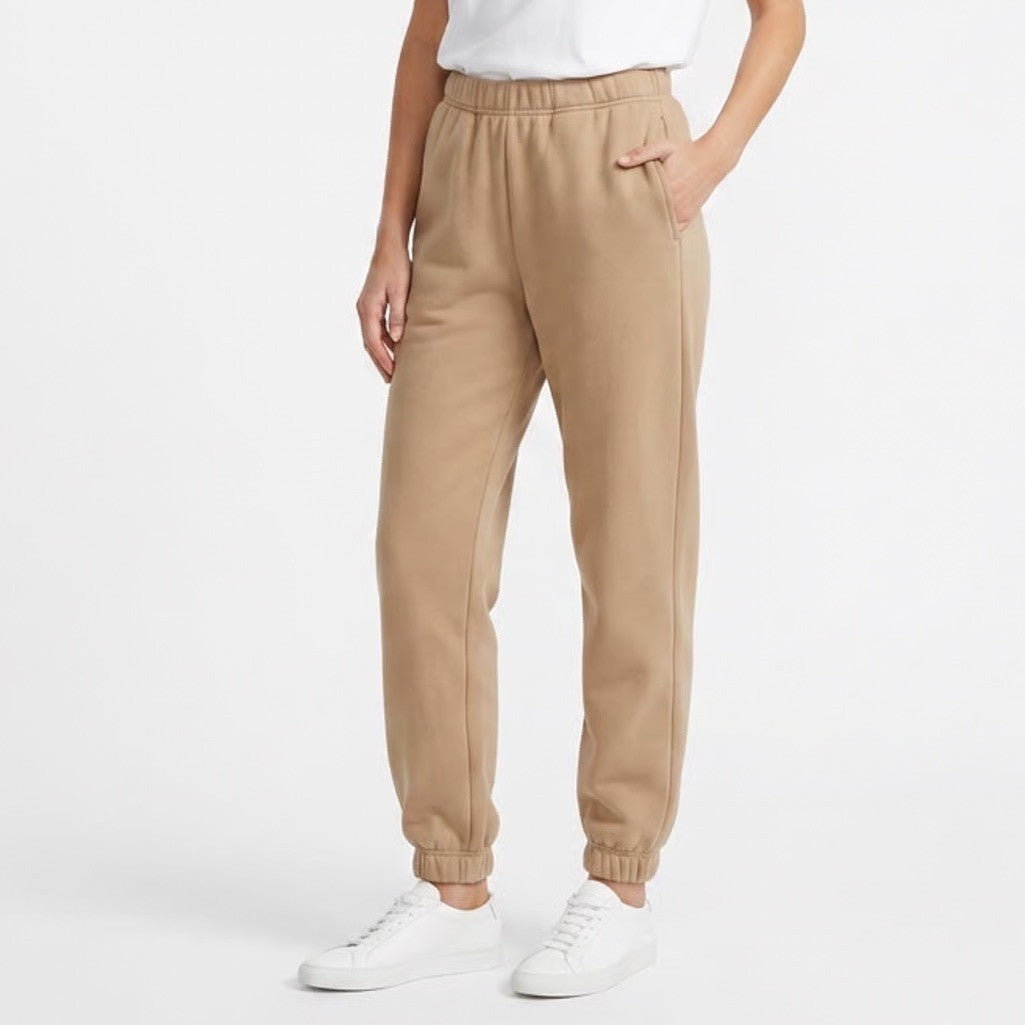 DSG Womens High-Rise Classic Cotton Cinch Sweatpants Warm Stone Tan M