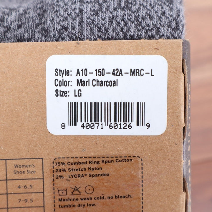 American Giant Ankle Socks Womens Large Marl Charcoal Knitted Cotton Stretch