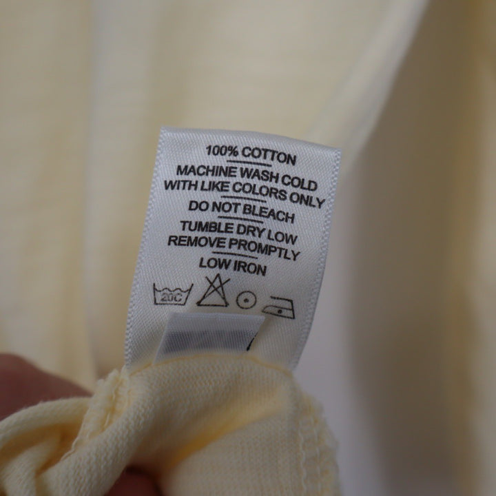 American Giant Long Sleeve Crew Neck T Shirt Yellow Size M Made in USA Cotton