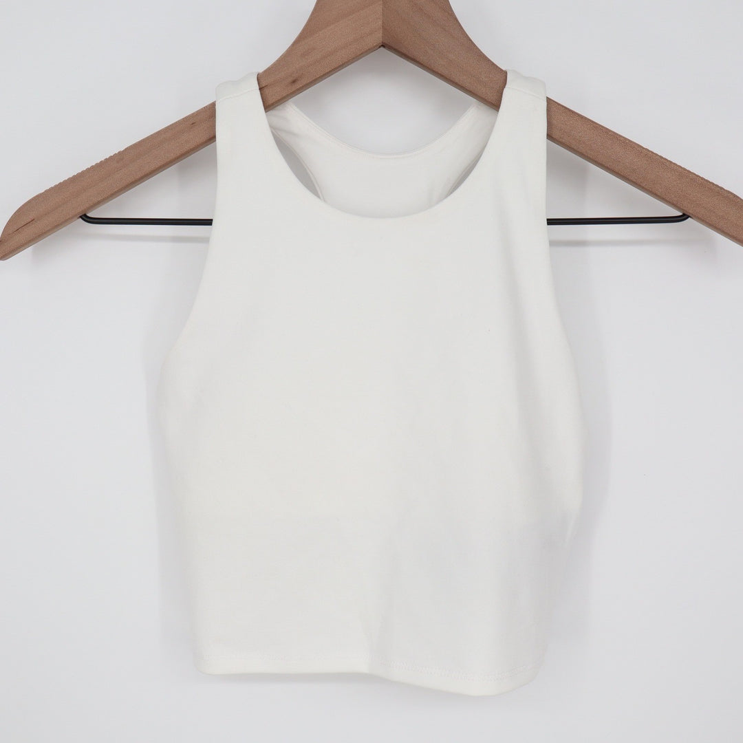 DSG Girls Small 8-9 Pure White Shelf Bra Tank Top Racerback
