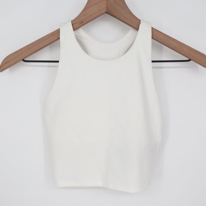DSG Girls Small 8-9 Pure White Shelf Bra Tank Top Racerback