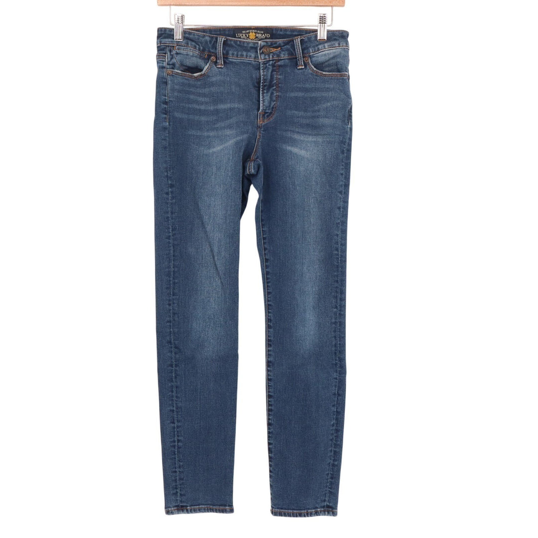 Lucky Brand Jeans Womens 4/27 Blue Denim Cotton Stretch Skinny Leg Mid Rise