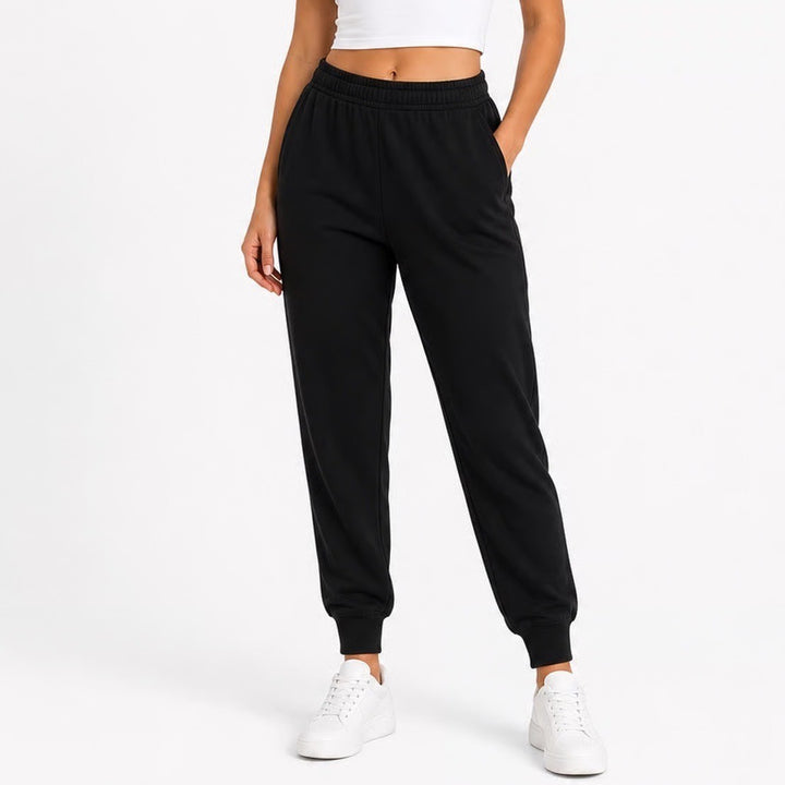 Mondetta Performance Luxury Black Joggers Womens Large Elastic Waist Tapered Leg