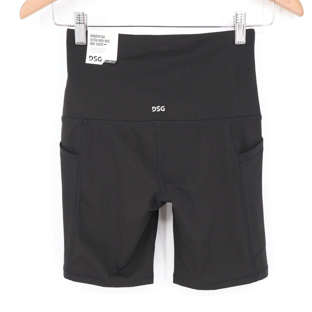 DSG Womens Momentum Ultra High Rise Bike Shorts Pure Black XS NWT