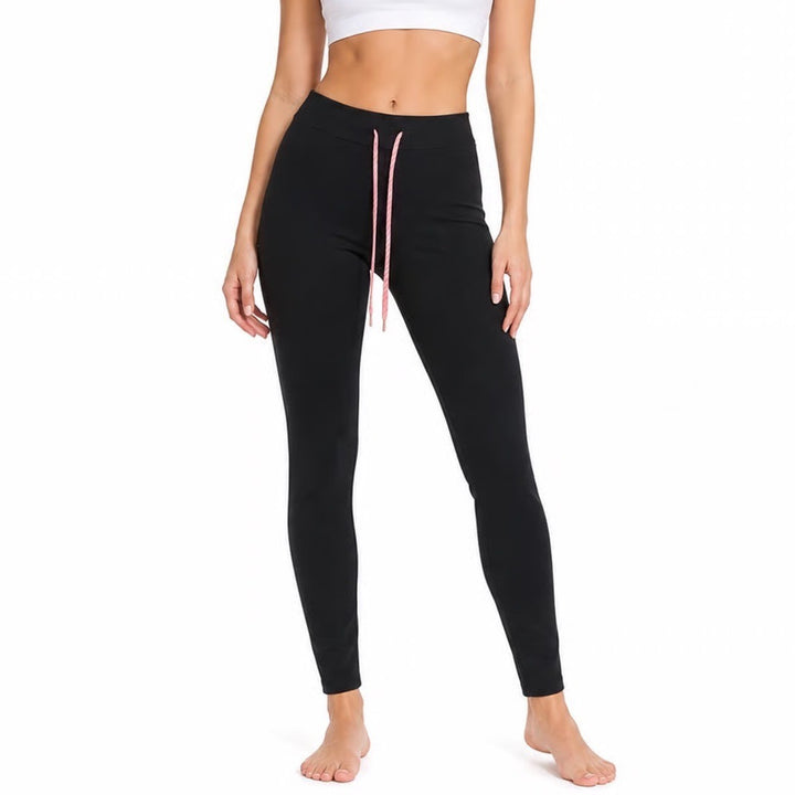 Forever 21 Active Womens Black Leggings Coral Drawstring Zipper Ankle Size S