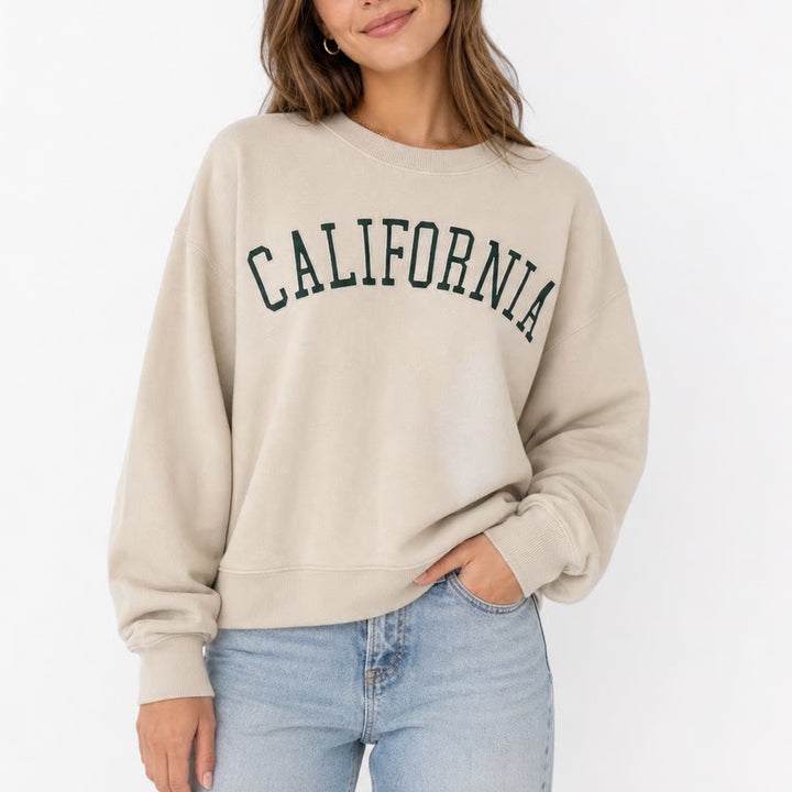 Reflex California Graphic Sweatshirt Tan Beige Green Arch Logo Crewneck Medium