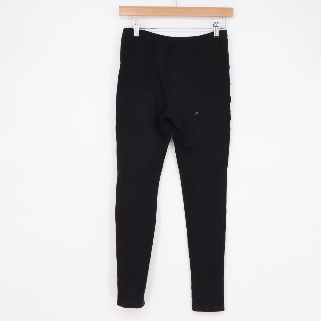 Black Stretch Leggings Elastic Waist Skinny Fit Casual Activewear Slim Size S/M