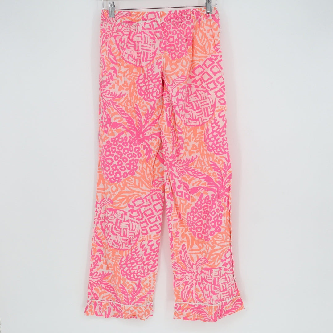 Lilly Pulitzer Pink Orange Pineapple Tropical Pajama Pants Small