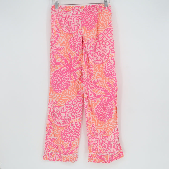 Lilly Pulitzer Pink Orange Pineapple Tropical Pajama Pants Small