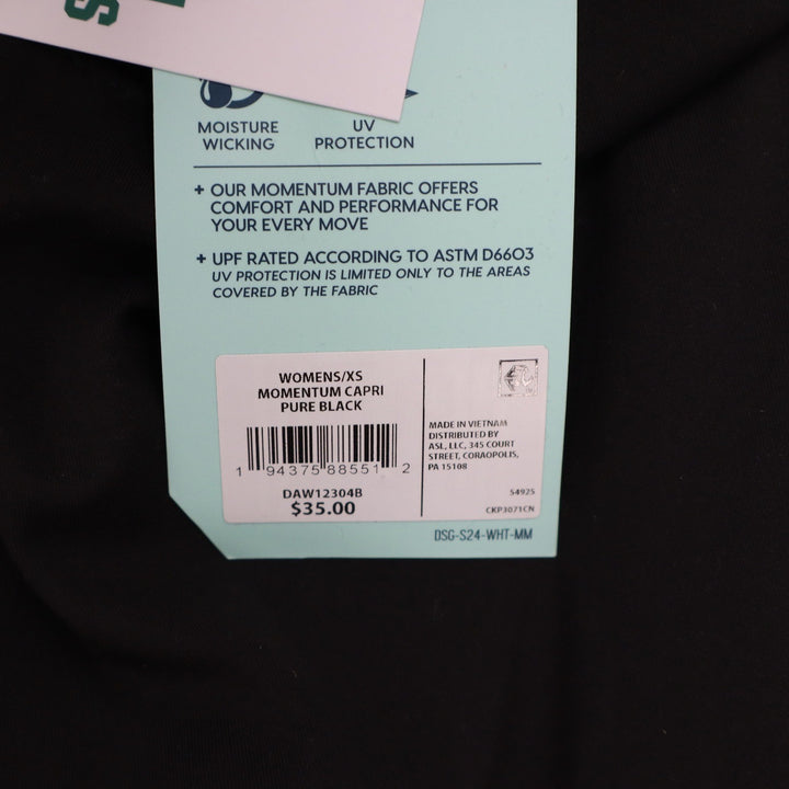 DSG Womens Momentum High Rise Capri Leggings Pure Black XS
