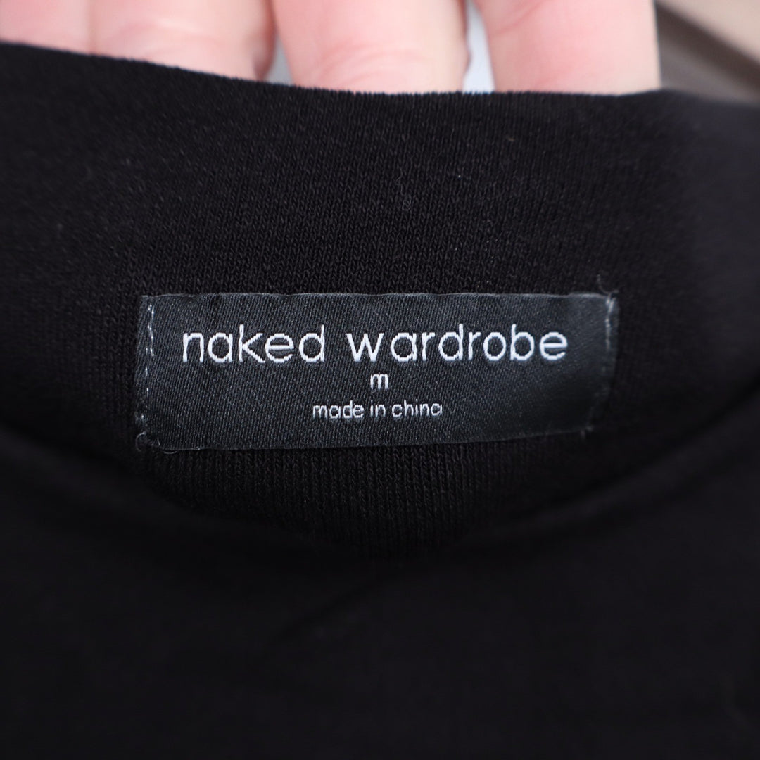 Naked Wardrobe Black Long Sleeve Open Back Cutout Bodysuit M