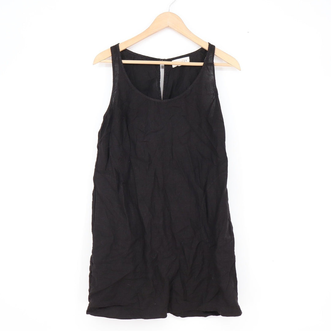 Velvet by Graham & Spencer Black 100% Linen Sleeveless Keyhole Back Dress XS