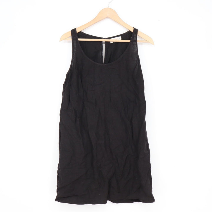 Velvet by Graham & Spencer Black 100% Linen Sleeveless Keyhole Back Dress XS