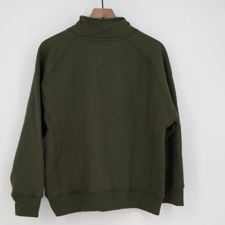 American Giant Midweight Sweatshirt Womens Medium Olive Cotton Fleece Half Zip