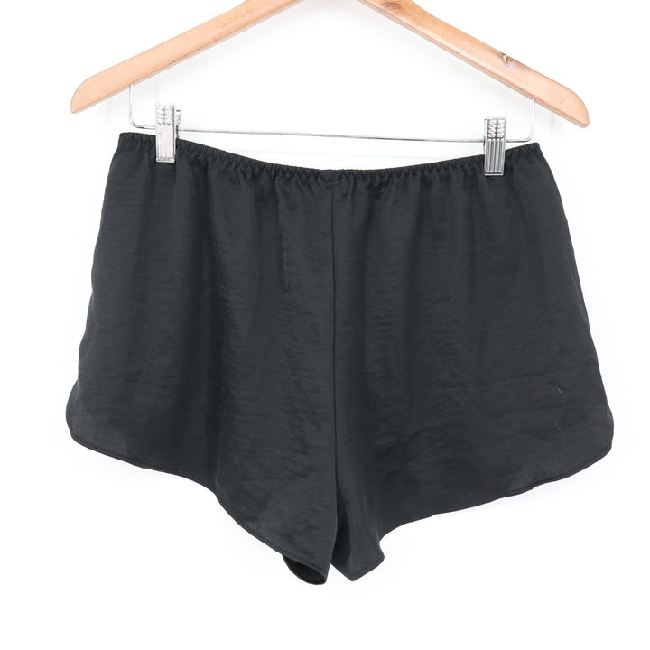 Lounge Shorts Womens Medium Black Red Bow High Rise Elastic Waist Sleepwear