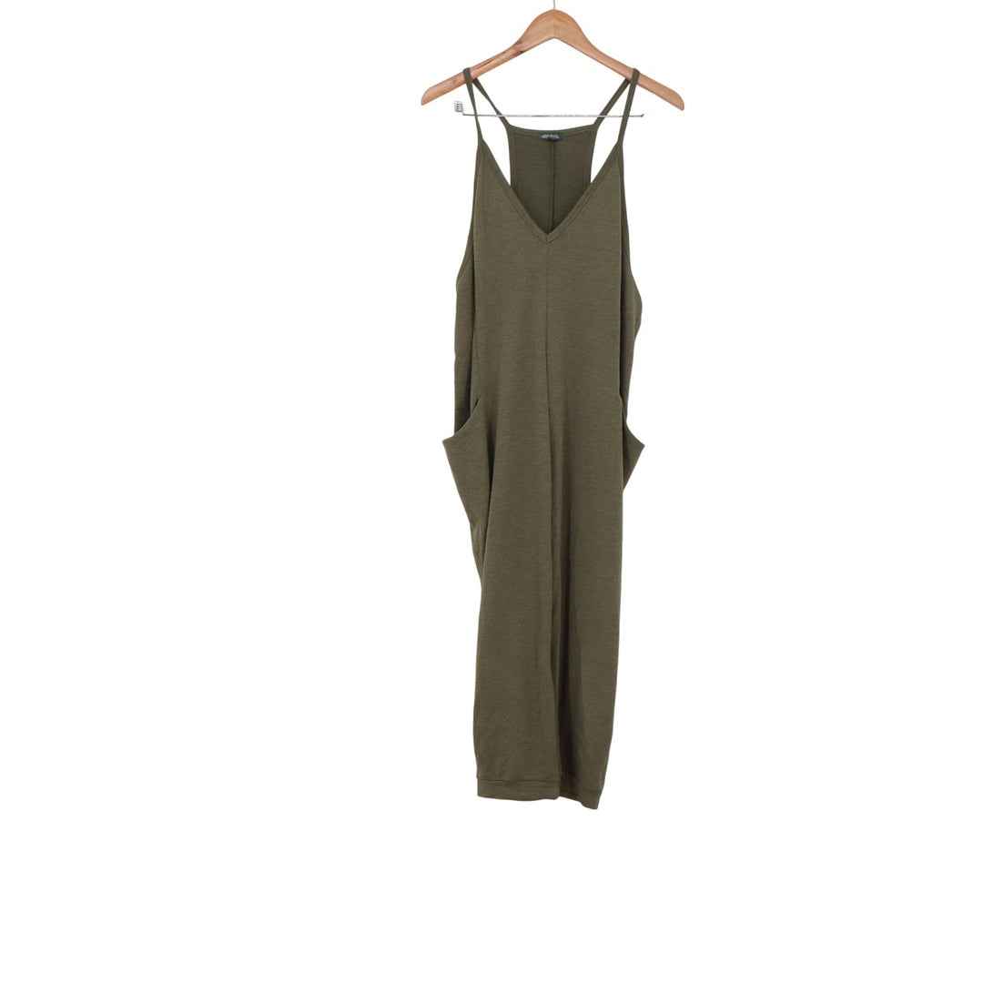 Wild Fable Jumpsuit Womens Medium Knit Racerback Olive Green Pockets Excellent