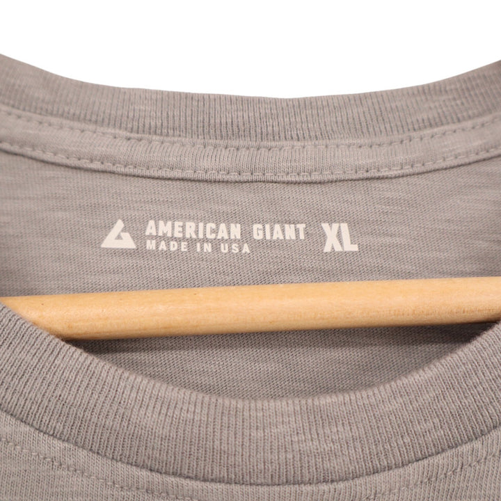 American Giant T Shirt Men XL Brown Cotton Knit Regular Fit Crew Neck Streetwear