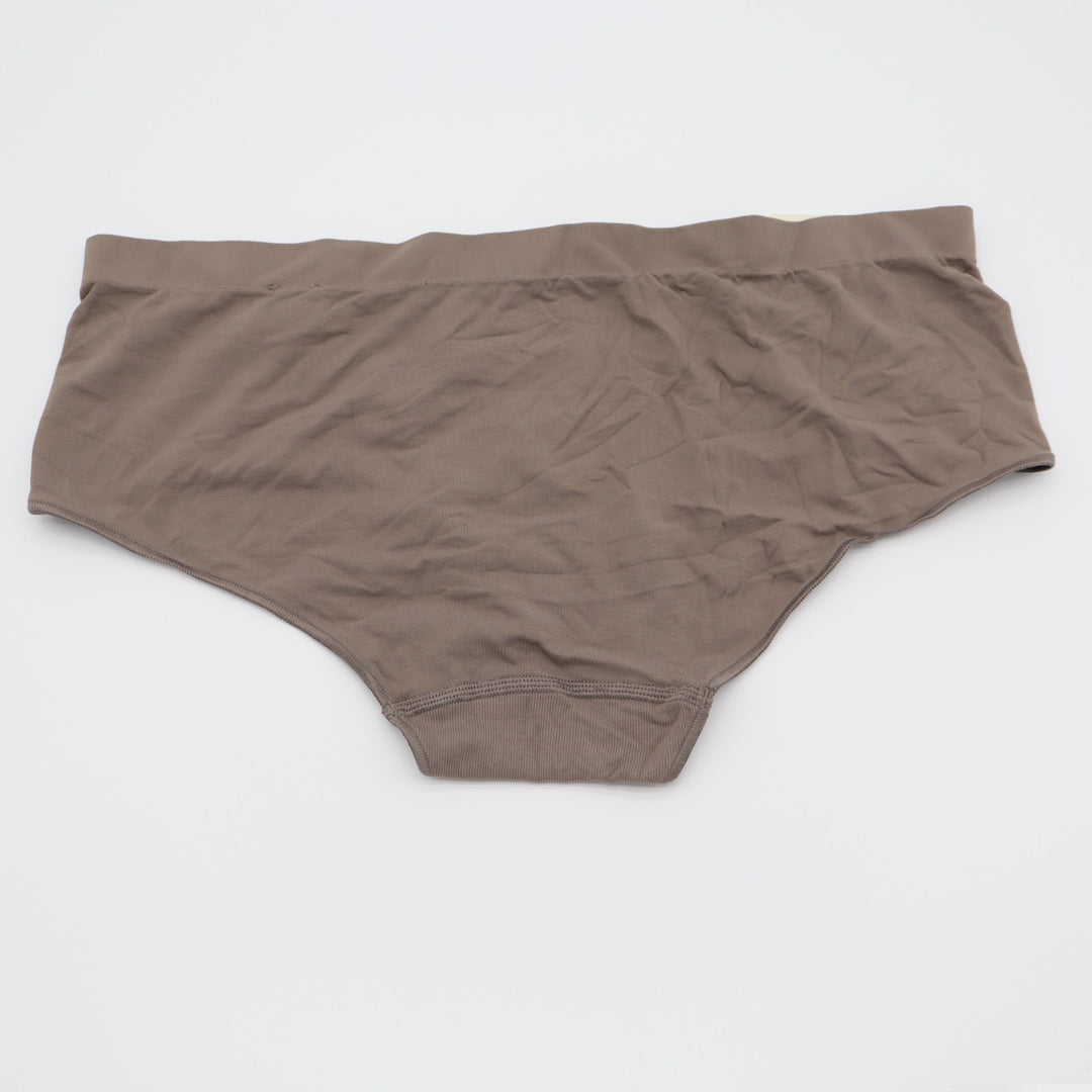 Calvin Klein Bonded Flex Boyshort Panties Womens L Brown Stretch Embossed Logo