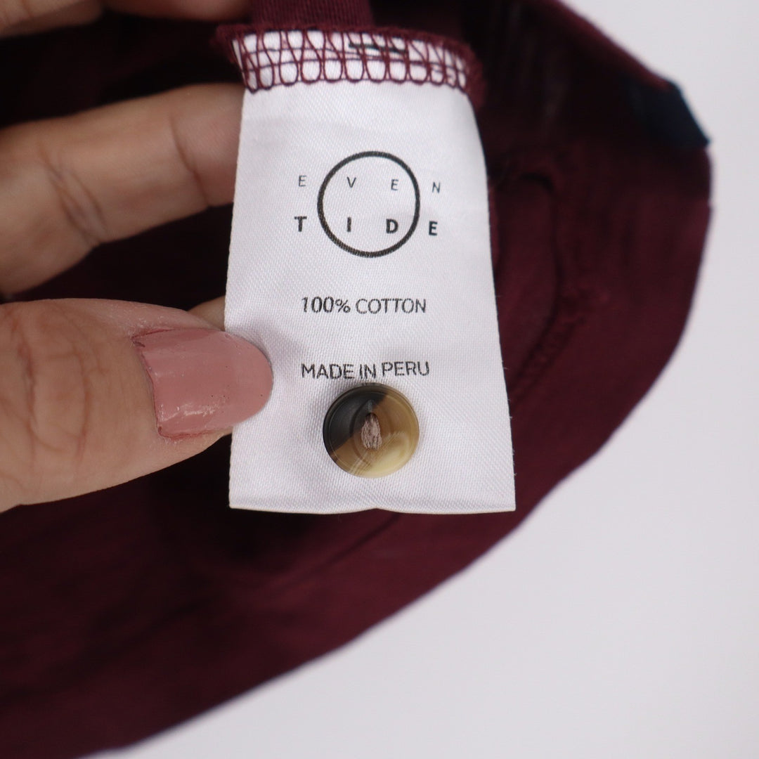 Eventide Mens Large Burgundy Cotton Short Sleeve Button Pocket T-Shirt Peru