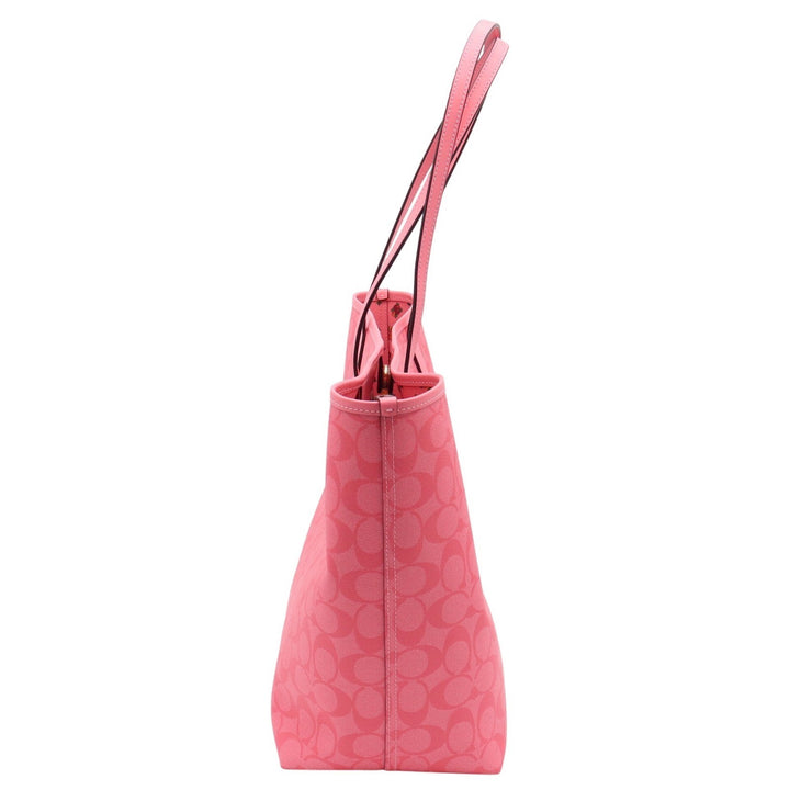 Coach City Tote Signature Canvas Pink Floral Interior Shoulder Bag