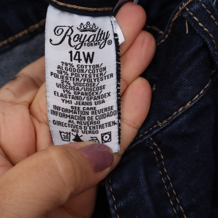 Royalty for Me Womens 14W Dark Wash Skinny Ankle Zip Jeans High Rise Denim