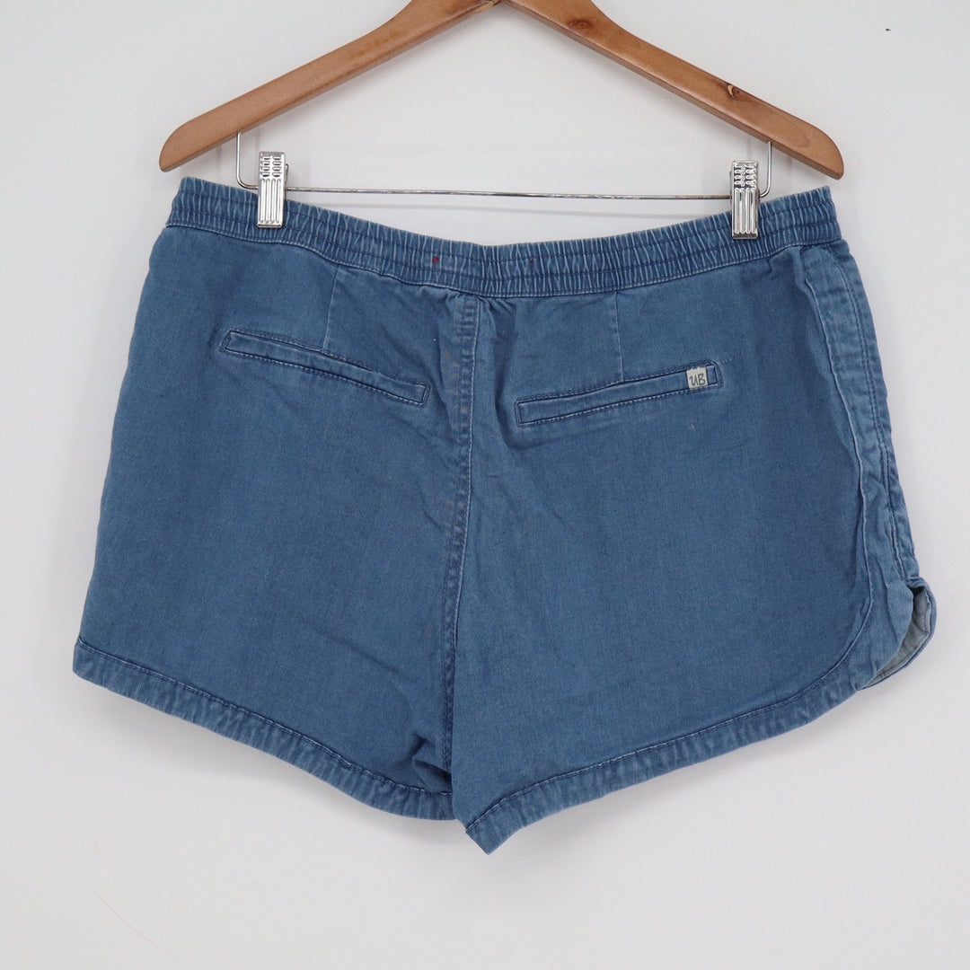 Unionbay Womens XL Blue Chambray Drawstring Elastic Waist Dolphin Shorts