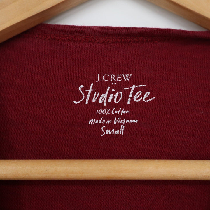 J.Crew Studio Tee Burgundy Red Cotton Short Sleeve T-Shirt Womens Small