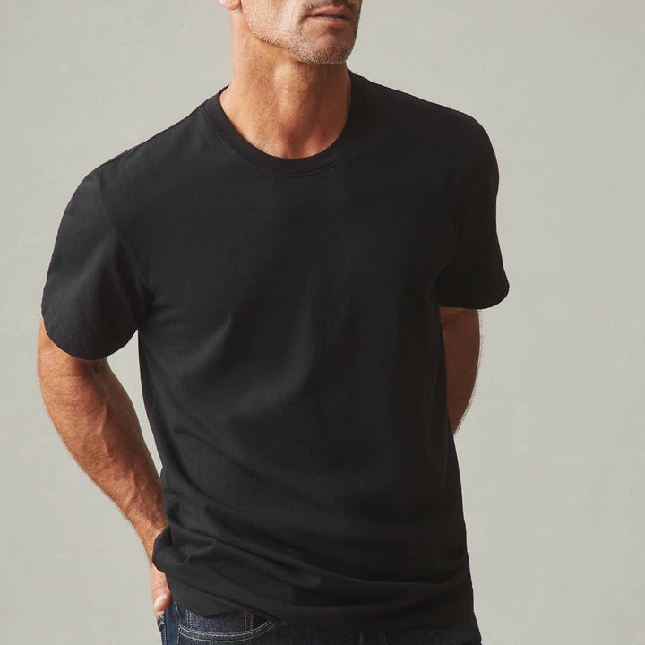 American Giant Mens Black Crew Neck T Shirt Size L Made in USA Cotton