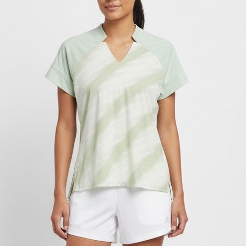 Adidas HEAT RDY Short Sleeve Polo Shirt Muted Green Tie Dye Athletic XL