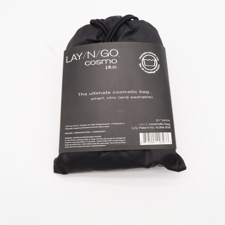 Lay-n-Go Cosmetic Bag Unisex OS Cosmo Plus Black Washable Travel Pouch NEW