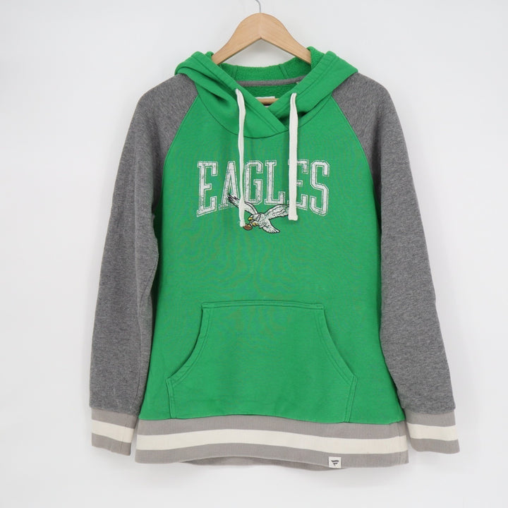 Philadelphia Eagles Hoodie Women's M Green Gray Fanatics Cotton Kangaroo Pocket