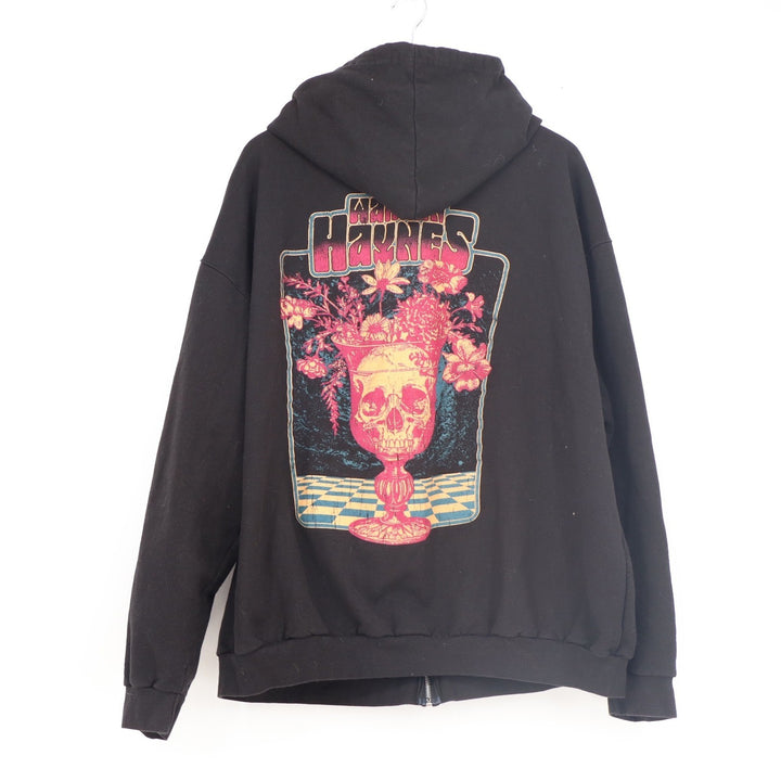Warren Haynes Tultex Skull Flower Graphic Zip Up Hoodie Black XXL