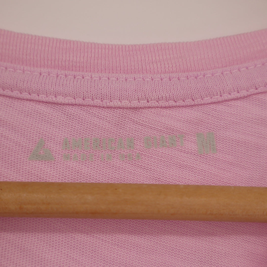 American Giant Premium Slub T-Shirt Womens M Pink Cotton Short Sleeve Crew Neck