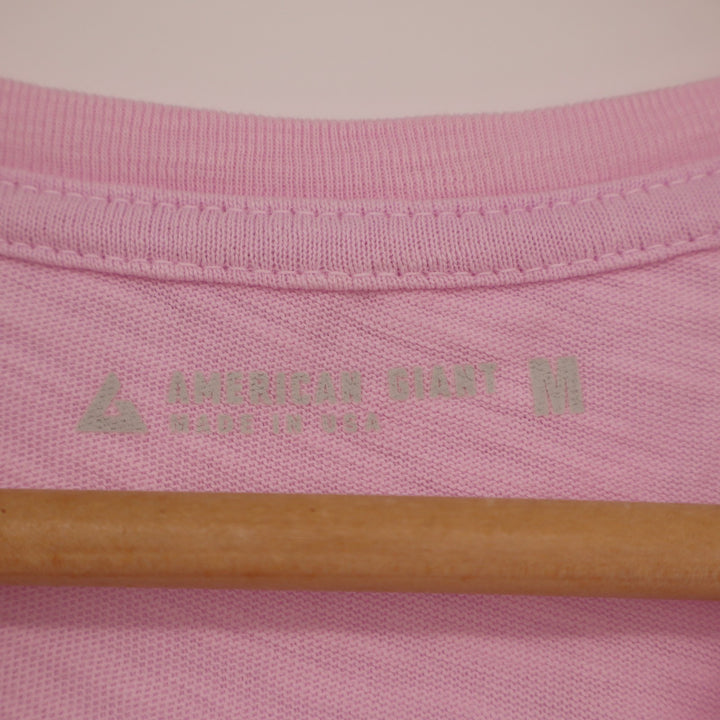 American Giant Premium Slub T-Shirt Womens M Pink Cotton Short Sleeve Crew Neck