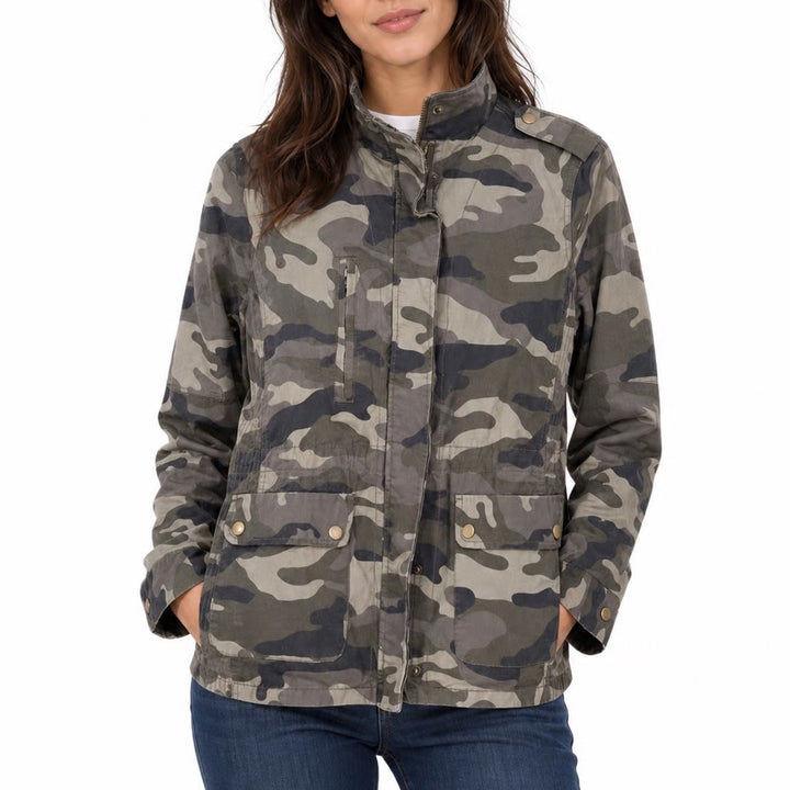 Love Tree Camo Utility Jacket Womens Large Green Military Field Coat