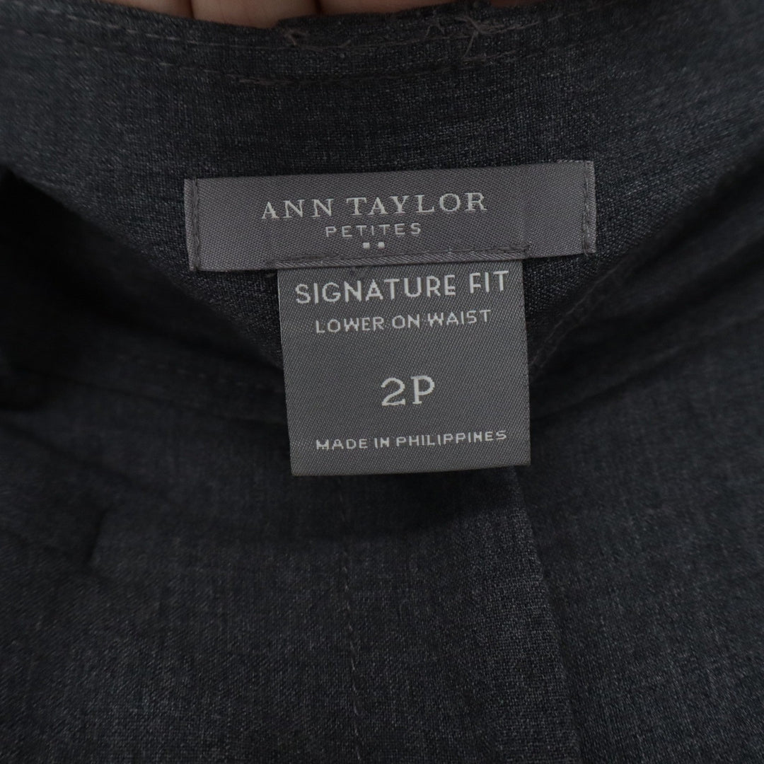 Ann Taylor Petites Signature Fit Dress Pants Charcoal Grey Cuffed Size 2P 2 P