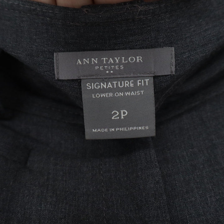 Ann Taylor Petites Signature Fit Dress Pants Charcoal Grey Cuffed Size 2P 2 P