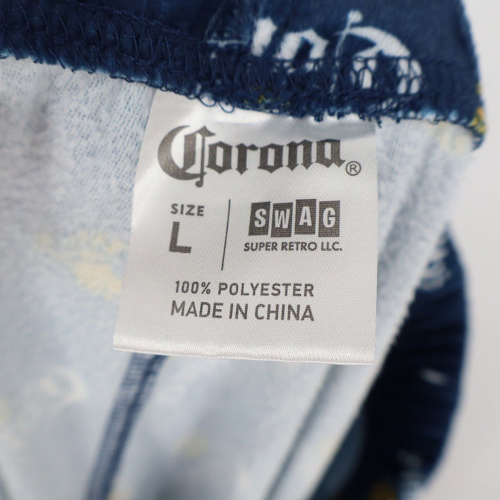 Corona Beer Pajama Pants Lounge Pants Sleepwear Size L Navy All Over Print
