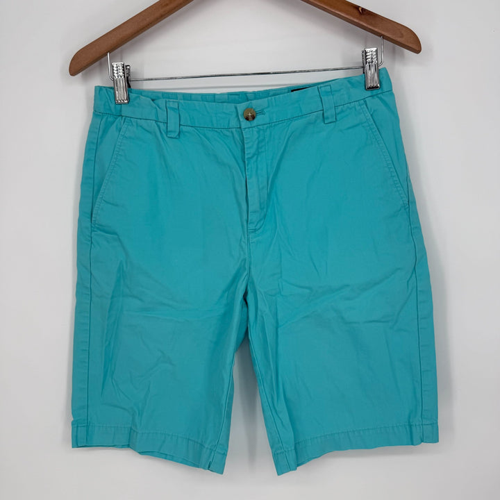 Vineyard Vines Chino Shorts Womens 18 Aqua Blue Cotton Logo Flat Front Outdoor
