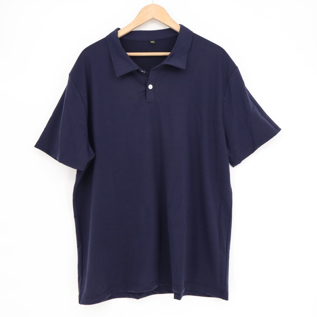 Polo Shirt Mens 2XL Navy Short Sleeve Moisture Wicking Golf Tennis Performance
