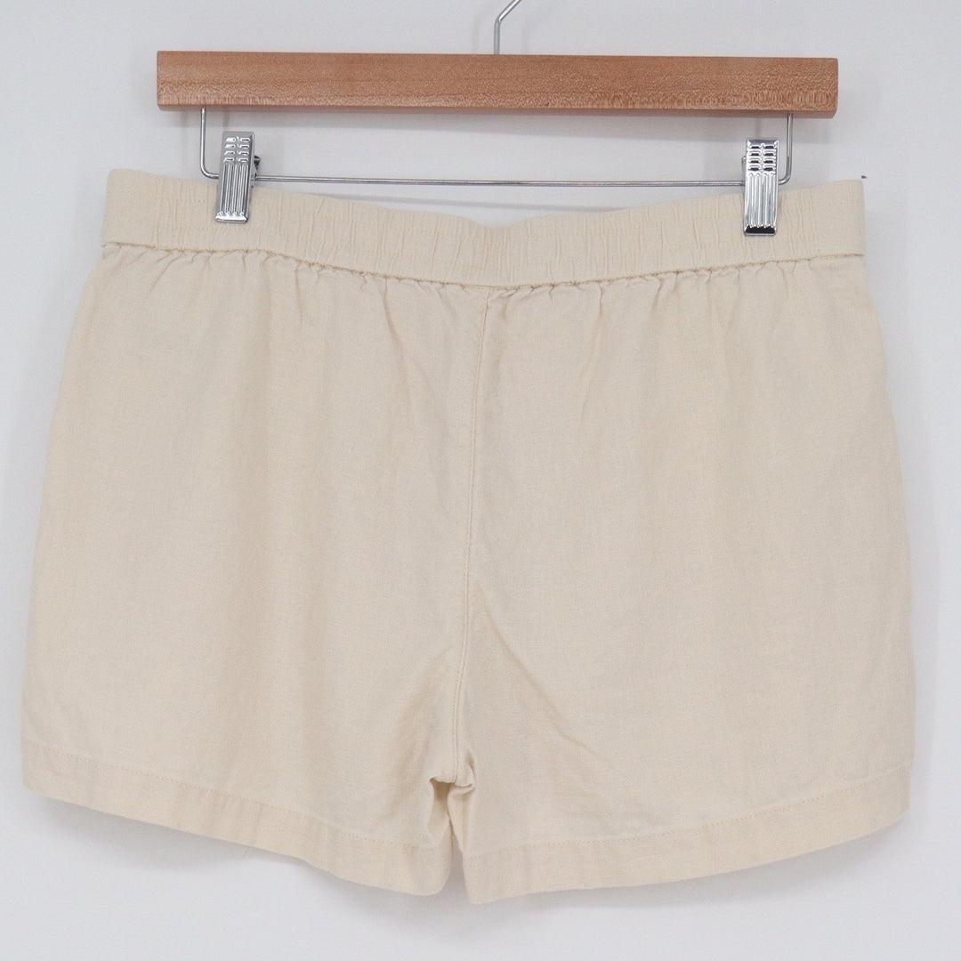 J.Crew Womens Linen Viscose Blend Pull On Shorts Cream Size S Elastic Waist 3in