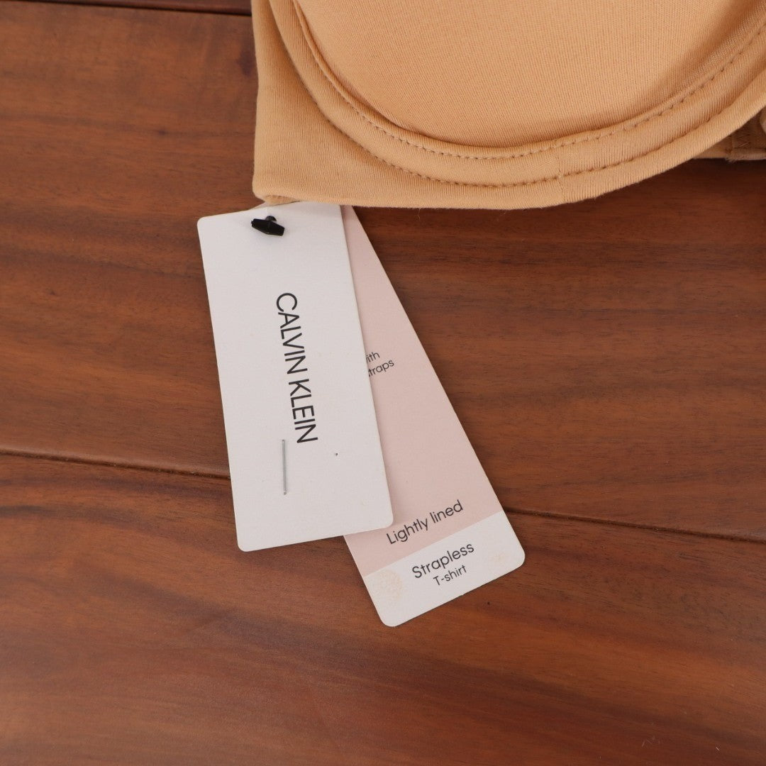 Calvin Klein Constant T-Shirt Bra Women 30D Nude Stretch Lightly lined Strapless