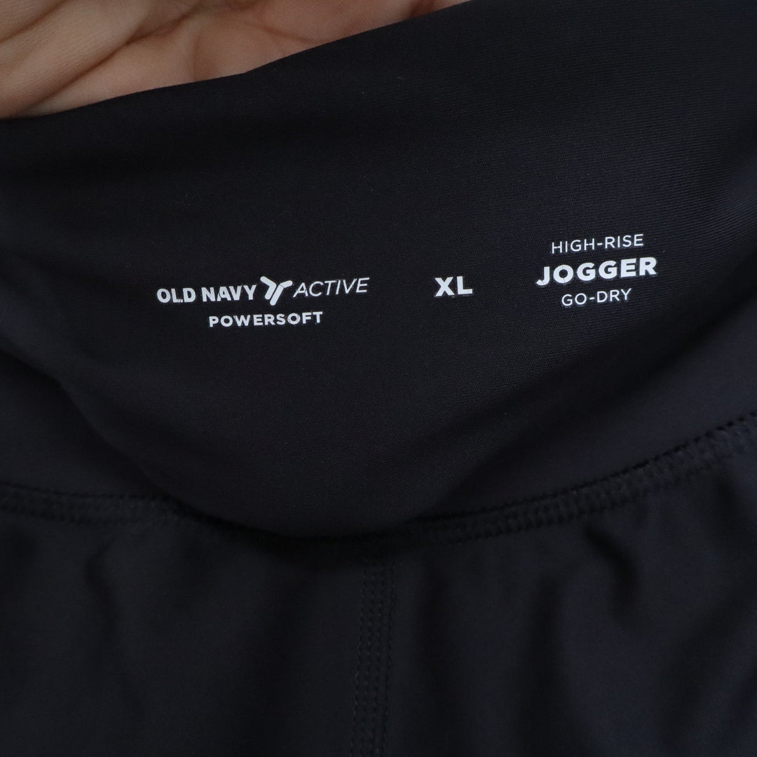 Old Navy Active Powersoft High Rise Jogger Pants Black XL Go-Dry