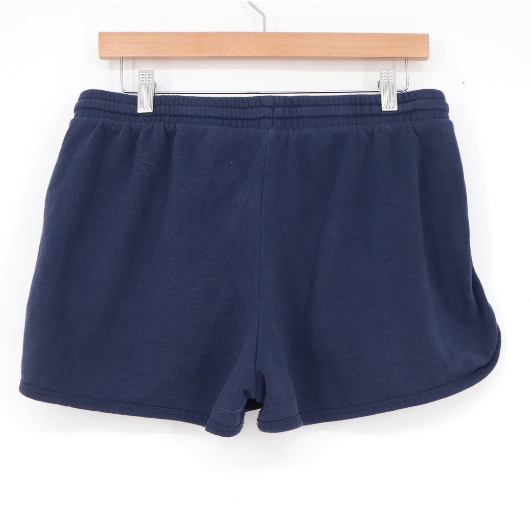 Ford Motor Company Navy Blue Rainbow Stripe Sweat Shorts Womens Large Hybrid