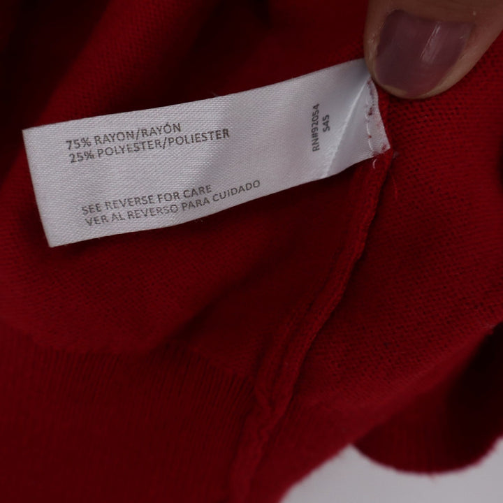 By Design Red Button Front Cardigan Sweater 3/4 Sleeve PM Petite Medium RN
