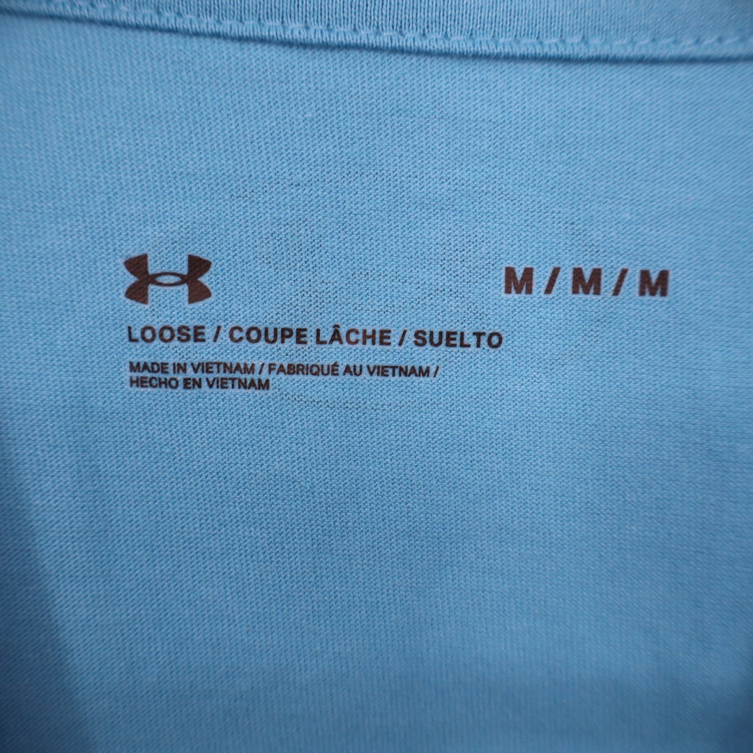 Under Armour Mens Left Chest Cut Off Tank Blue Muscle Shirt Size M