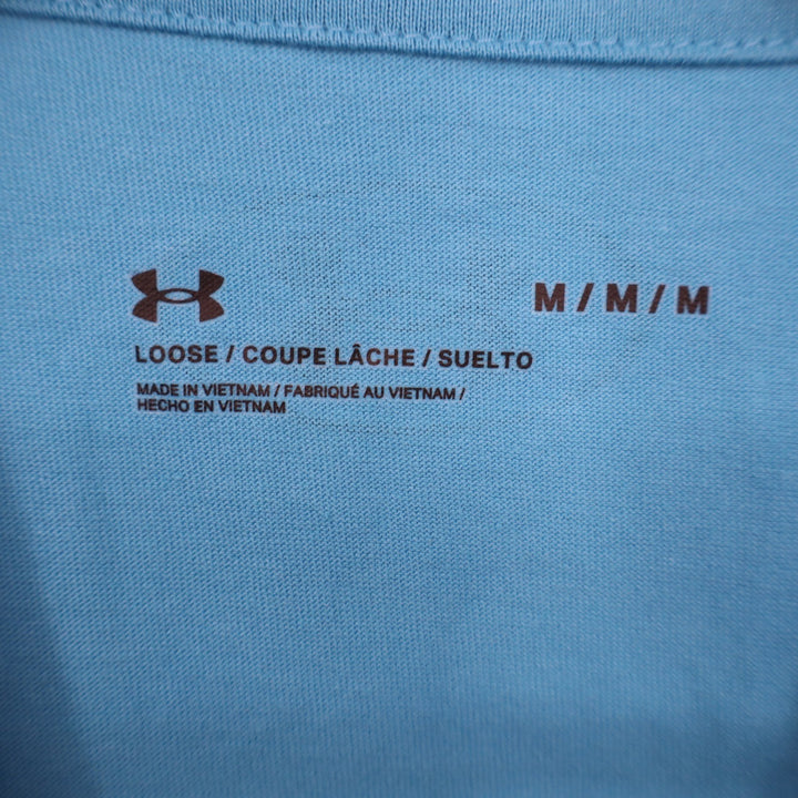 Under Armour Mens Left Chest Cut Off Tank Blue Muscle Shirt Size M