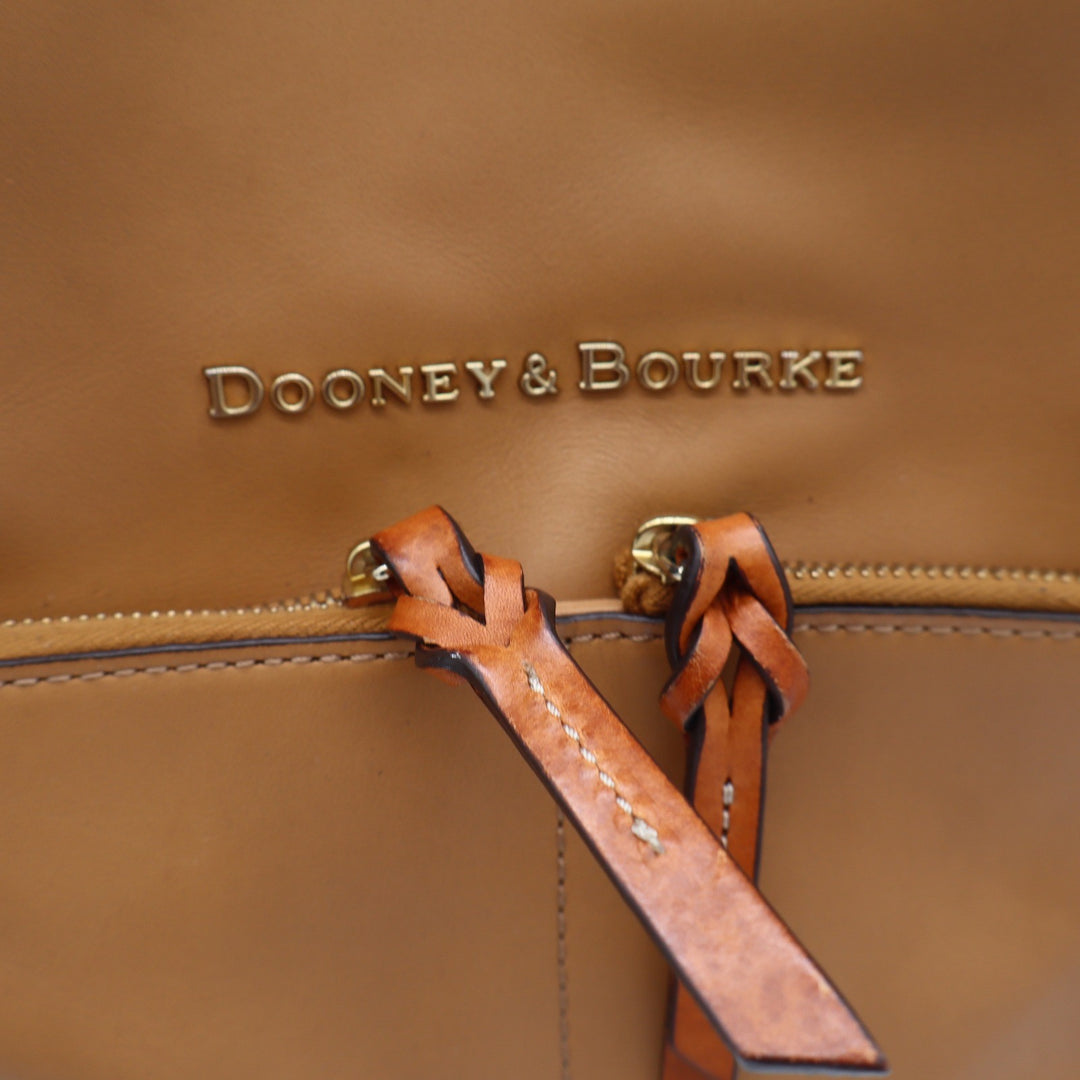 Dooney & Bourke Satchel Womens Large Leather Tan Crossbody Handbag Excellent