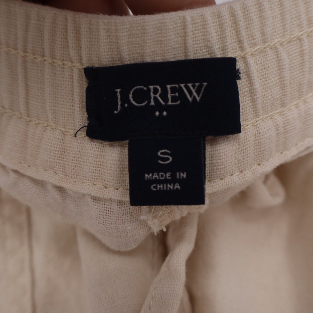 J.Crew Womens Linen Viscose Blend Pull On Shorts Cream Size S Elastic Waist 3in